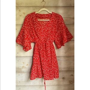 Red 90’s babydoll dress